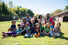 students at playground