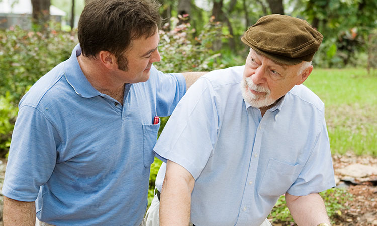 student with elderly individual