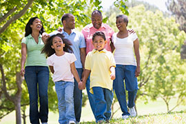 family walking